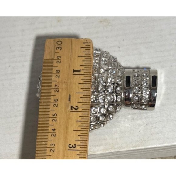 Boxing Glove Silver Belt Buckle Rhinestone Bling Ringside Men & Women 3.5 x 2.5" - Picture 8 of 9